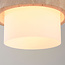 Hanglamp Yuki met travertin en melkwit glas - beige
