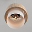 Hanglamp Flari met 3 kappen van travertin en melkwit glas - beige