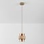 Hanglamp Yuki met travertin en amber glas - beige