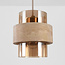 Hanglamp Yuki met travertin en amber glas - beige