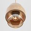 Hanglamp Yuki met travertin en amber glas - beige