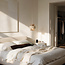 Hanglamp Yuki met travertin en amber glas - beige