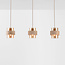 Hanglamp Flari met 3 kappen van travertin en amber glas - beige