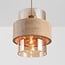 Hanglamp Flari met 3 kappen van travertin en amber glas - beige