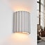 Wandlamp Flipa van geplooid cement - wit