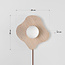 Wandlamp Karise van travertin met glazen bol