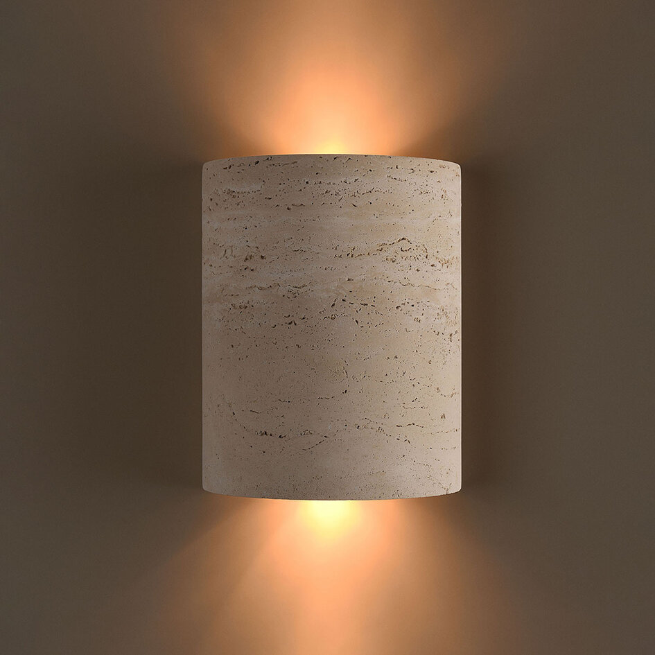 Wandlamp Olly van travertin