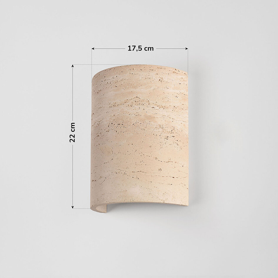 Wandlamp Olly van travertin