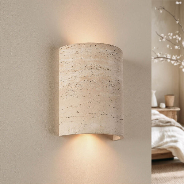 Wandlamp Olly van travertin