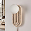 Wandlamp Dorie van travertin met glazen bol