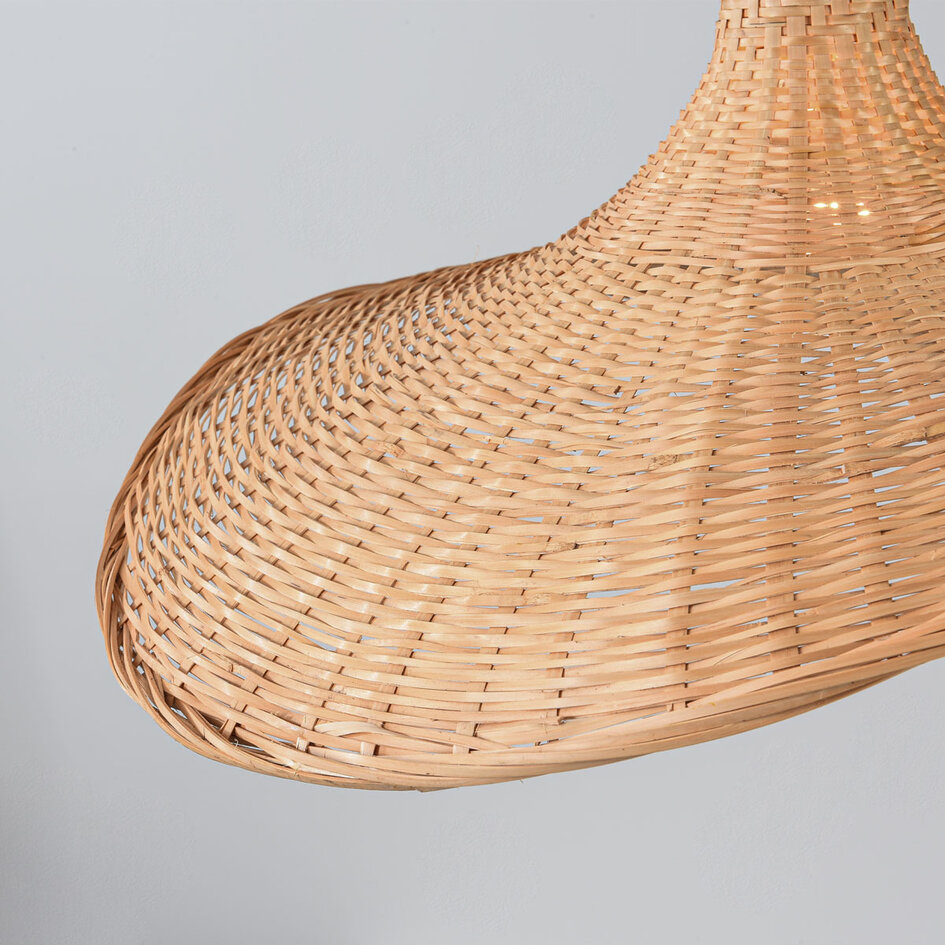 Hanglamp Flima met gevlochten bamboe - bruin
