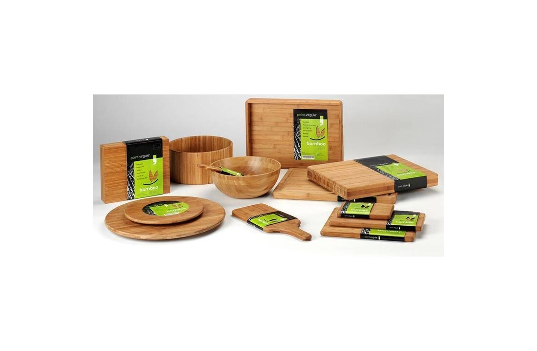 Vleesplank met sapgeul uit bamboe 40x30x3cm