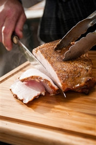 Vleesplank met sapgeul uit bamboe 40x30x3cm