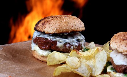 Blauwe kaas waardse buffelburger