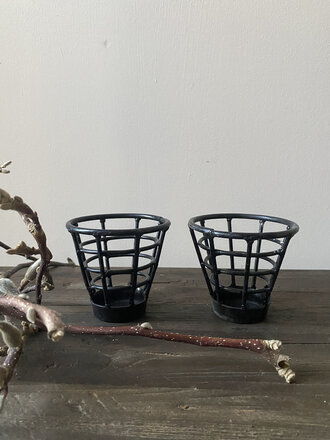 Metalen waxine houder