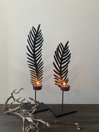 Metalen veren waxine set