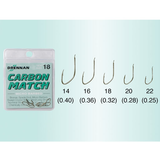 Drennan Drennan Carbon Match Micro Barbed Hooks