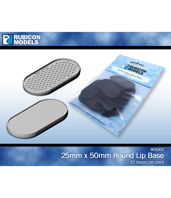 Rubicon Models 25mm x 50mm Round Edge Lip Base - Pack of 10