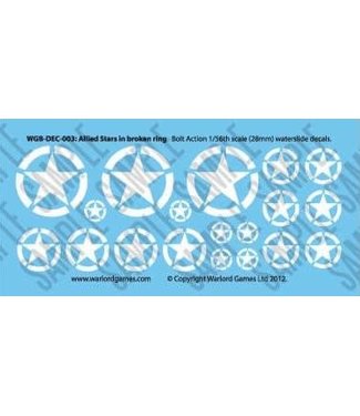 Bolt Action Allied Stars in broken ring decal sheet