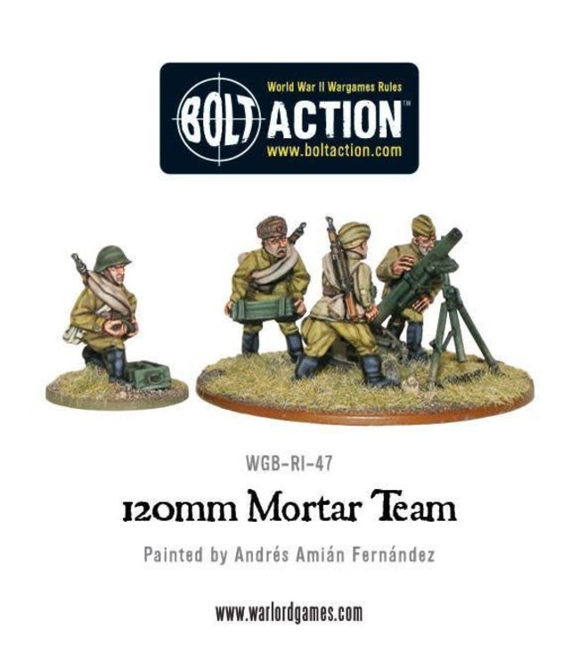 Bolt Action Soviet Army 120mm heavy mortar team