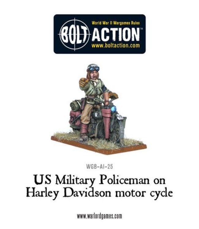 US Military Policeman on Harley Davidson motor cycle