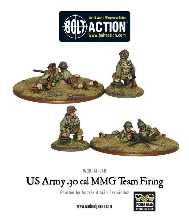 US Army 30 Cal MMG team firing