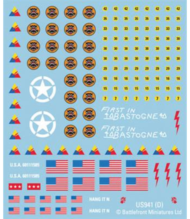 American Late War Decals