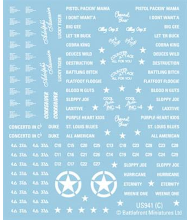 American Late War Decals