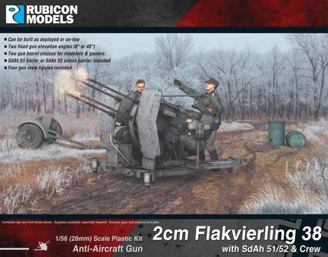 2cm Flakvierling 38 With Sdah 51 52 Trailer Crew Tabletopper