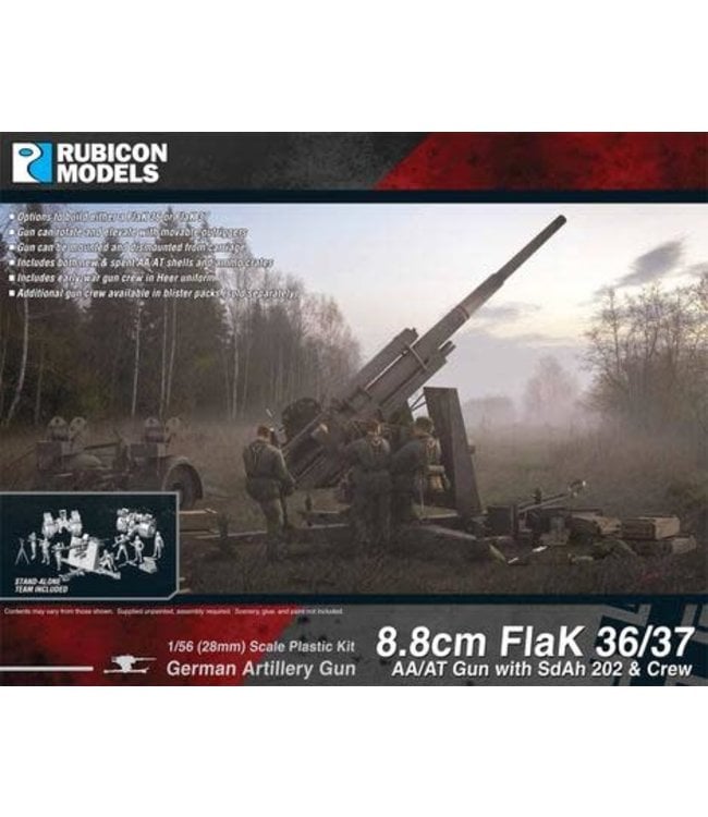 Rubicon Models 8.8cm Flak 36/37 AA/AT Gun with SdAh 202 & Crew