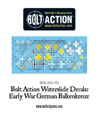 Bolt Action Early War German Balkenkreuz decal sheet