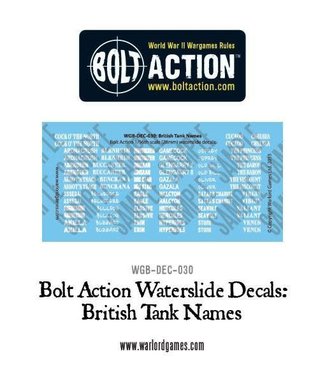 Bolt Action British Tank names decals