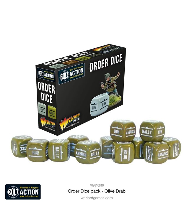 Bolt Action Order Dice Pack - Olive Drab