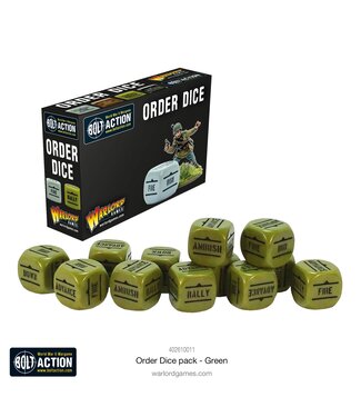 Bolt Action Order Dice Pack - Green