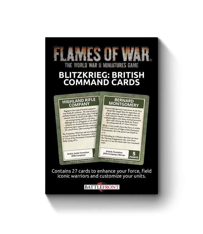 Blitzkrieg British Command Cards - Limited Edition