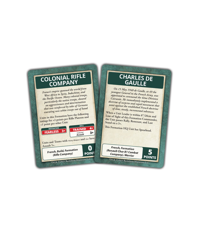 Blitzkrieg French Command Cards - Limited Edition