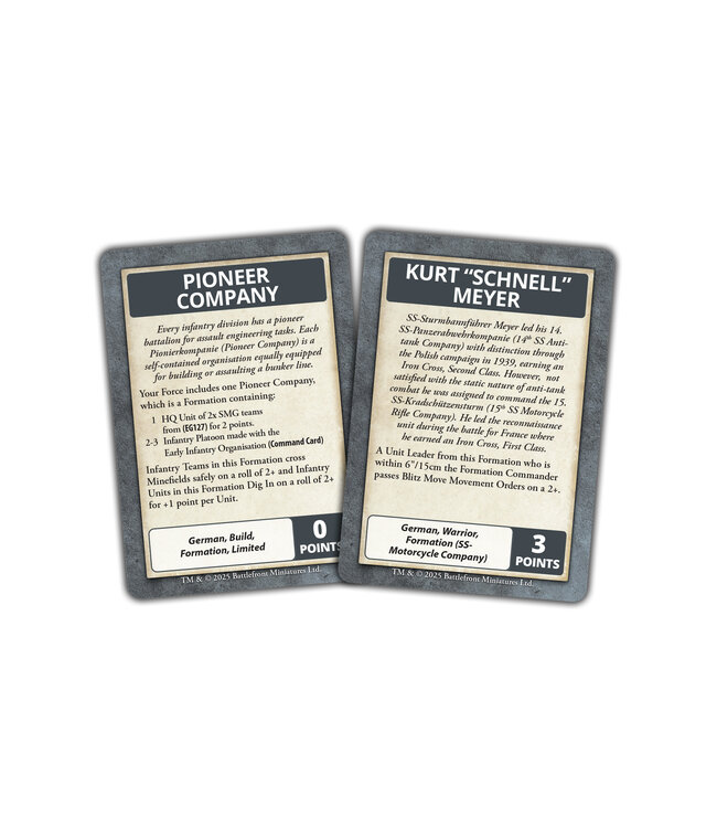 PRE-ORDER: Blitzkrieg German Command Cards - Limited Edition