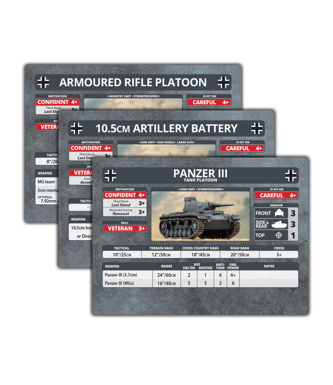 Blitzkrieg German Unit Cards - Limited Edition