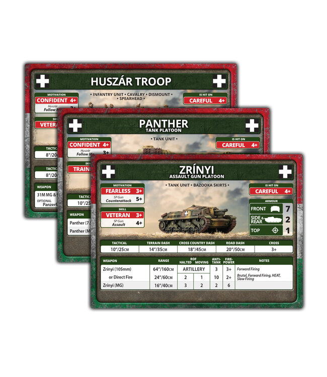 Bagration: Hungarian Unit Cardss