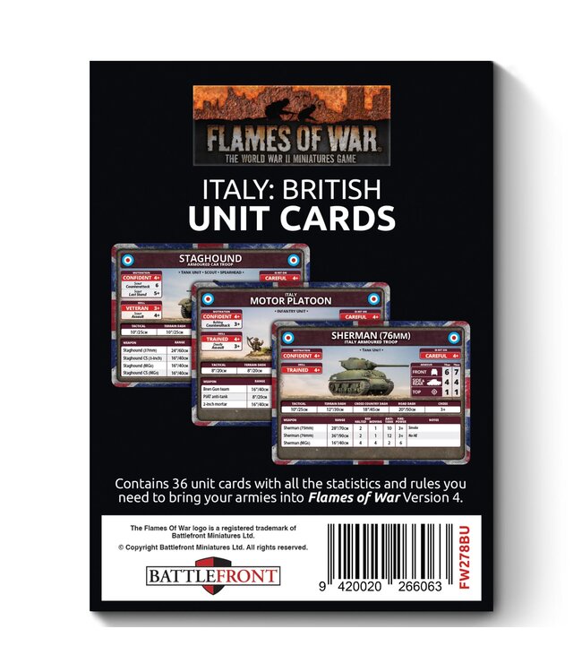 British Unit Cards - (Liberation of Italy)