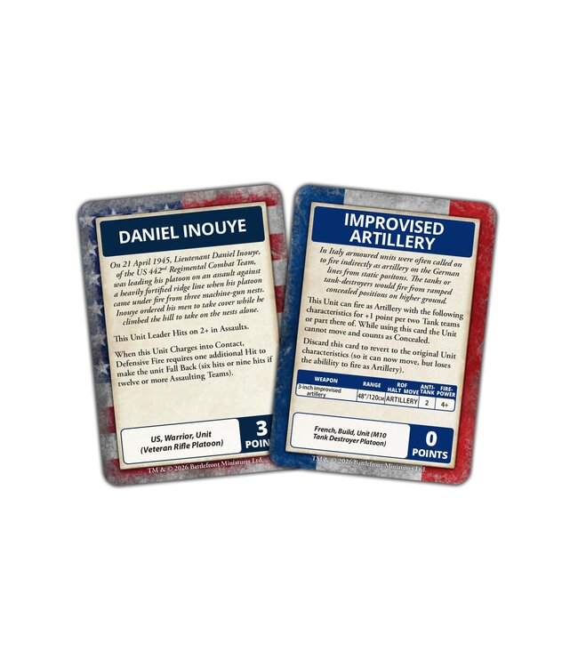 American and French Command Cards - (Liberation of Italy)