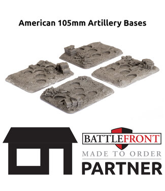 Flames of War Made 2 Order: American 105mm  Artillery Bases (x4)