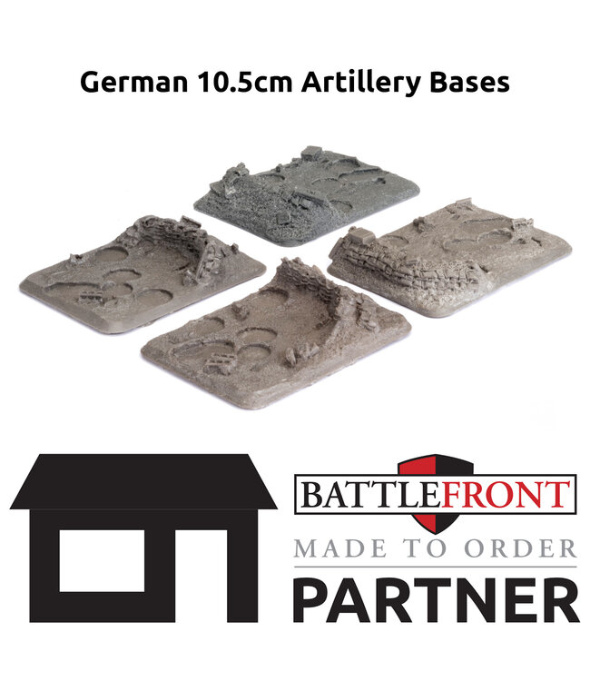 Made 2 Order: German 10.5cm  Artillery Bases