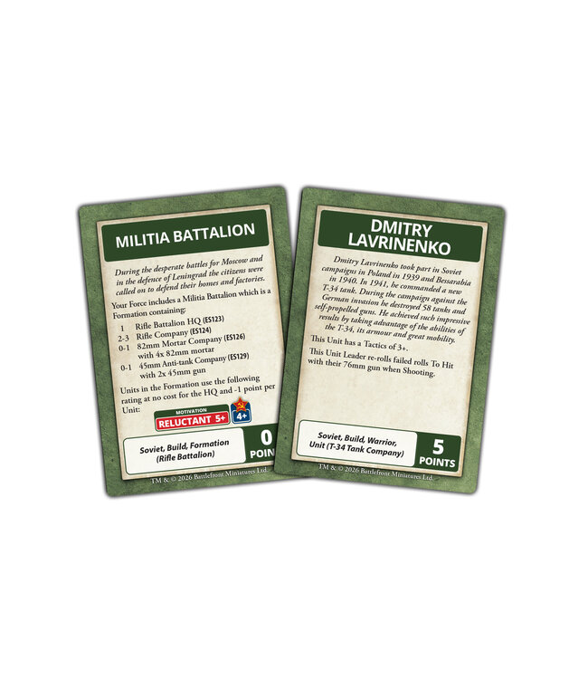 PRE-ORDER: Barbarossa Soviet Command Cards - Limited Edition