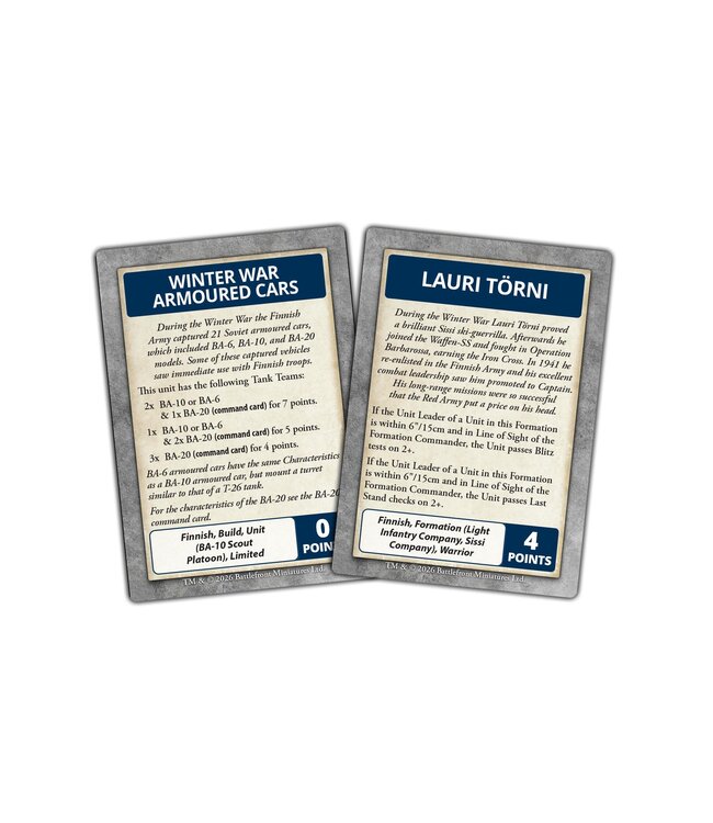PRE-ORDER: Barbarossa Finnish Command Cards - Limited Edition