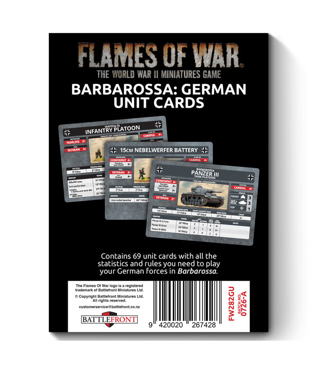 PRE-ORDER: Barbarossa German Unit Cards - Limited Edition