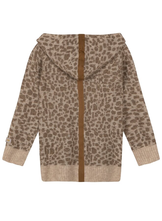 Trui Soft hoodie leopard caramel