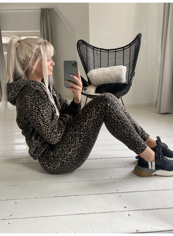 Broek jogger leopard camo desert taupe