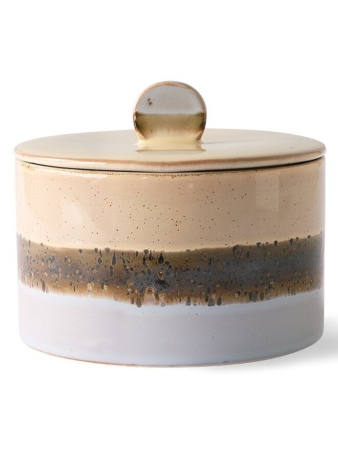 Koektrommel ceramic 70's cookie jar: lake