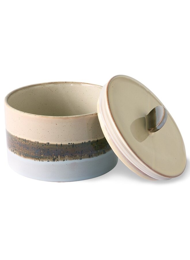 Koektrommel ceramic 70's cookie jar: lake